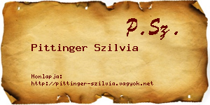 Pittinger Szilvia névjegykártya